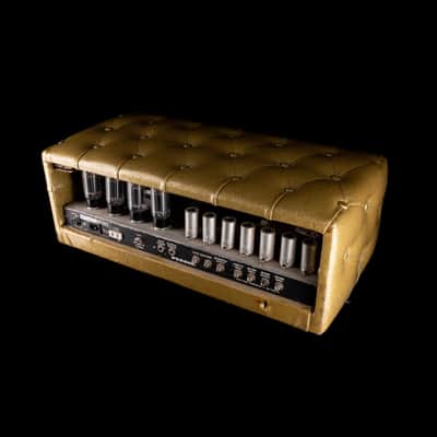 Used Vintage 1960's Plush P1000S Tuck & Roll Gold Tube Guitar Amp Head image 10
