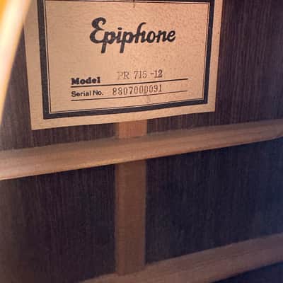Epiphone PR-715-12 String Acoustic Dreadnought Guitar 1988 Natural Made In Korea image 8