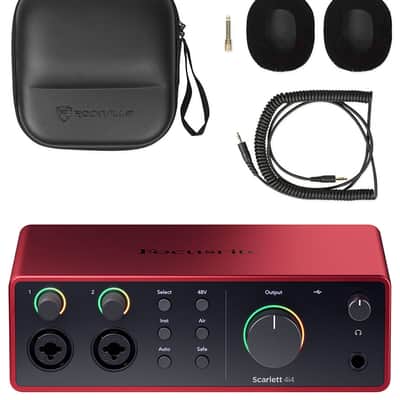 Focusrite Scarlett 4i4 4th Gen Studio Recording USB Audio Interface+Headphones image 1