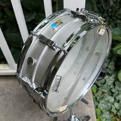 All Original Ludwig Acrolite 5x14" 8-Lug Aluminum Snare Drum w/ Rounded Blue/Olive Badge image 17
