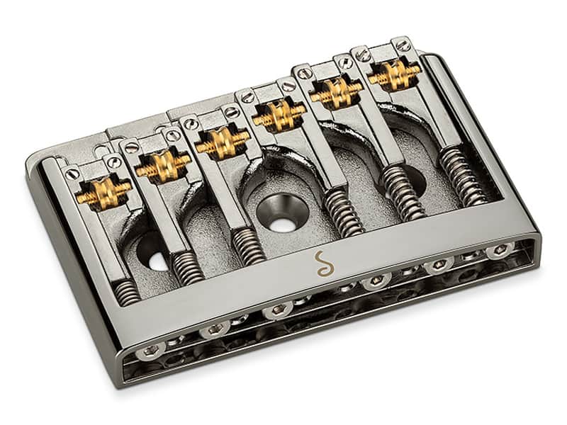 Schaller Germany 3D6 6-String Flatmount Roller Guitar Bridge, RUTHENIUM 12120600 image 1