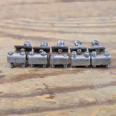 Vintage 1950s 1960s Fender Stratocaster Bridge Saddles - Set of 5 image 4