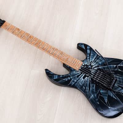1987 Neal Moser Guitars Vintage Superstrat Shattered Glass Finish by Dan Lawrence w/ Case, Hangtag image 12