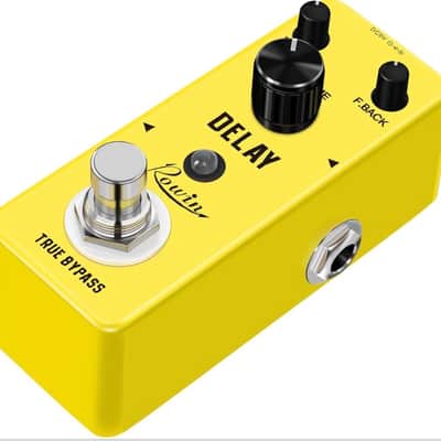 Rowin Delay Yellow Guitar MINI Analog Effects Pedal with True Bypass Rowin LEF-314 Delay 2010s - Yellow image 6