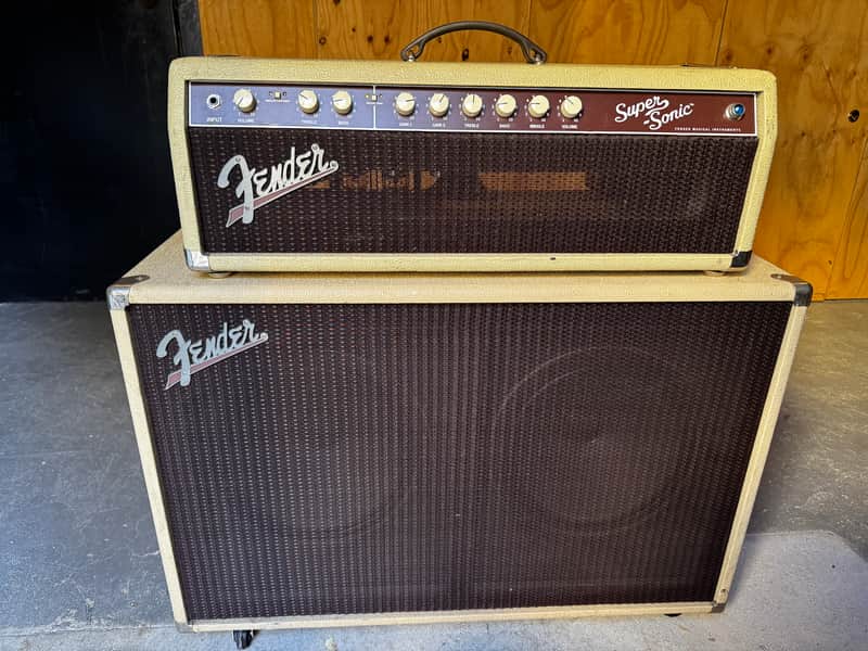 Fender Super-Sonic 60w Head + 2x12 Cab (Blonde/Oxblood) image 1