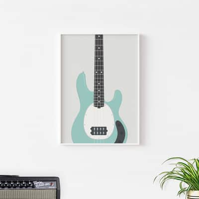 StingRay Bass Guitar Print - Music Man Bass Guitar, Bass Player Poster (30x40cm Size) image 3