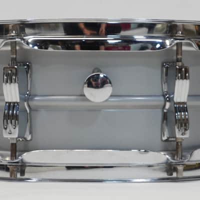 LUDWIG  B/O BADGE ACROLITE SNARE DRUM 14" x 5" No. 3076089 1970s - Matt Aluminium image 11