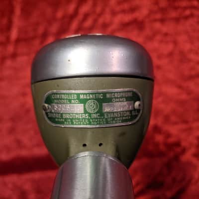 VINTAGE Shure Brothers Inc S36 520SL Green Bullet Controlled Magnetic Microphone Green/silver RARE image 10