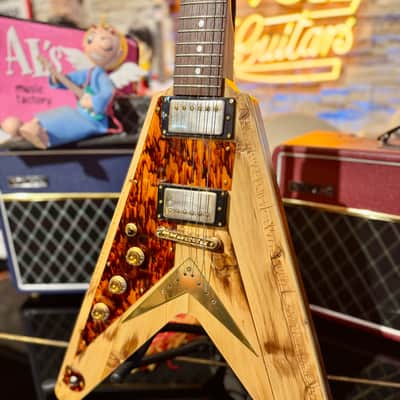 Black Volt Veronica “ Hollywood Bowl “ Alaskan Yellow Cedar Top - Sequoia - African Mahogany  ( Unique Piece in The World Lefty) image 5