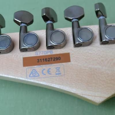 Ibanez S-Series S770PB Poplar Burl Natural Flat Guitar with Wizard II 3 Piece Maple Neck image 10