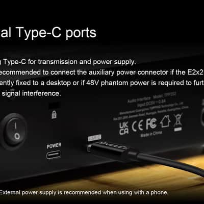TOPPING E2x2 USB-C Audio Interface | 2-In/2-Out, 127dB Output & NFCA-LE Headphone Amp image 10