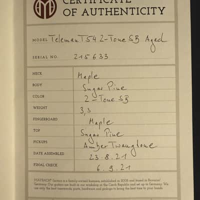 Maybach Teleman T-54 Aged - 3,3kg 2021 - 2-Tone Sunburst image 11
