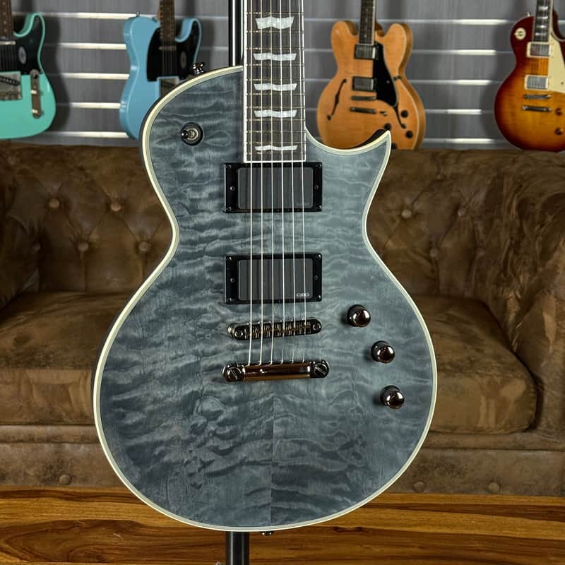ESP LTD EC-401 QM See Thru Black Satin - 3,462 kg - SN# W22121411 - NEW image 1
