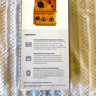 Radial X-Amp Studio Reamper 2010s - Yellow image 2