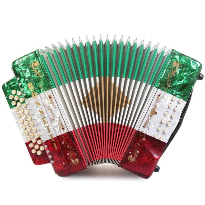 NEW Mexican Flag Decorated Rossetti Diatonic Button Accordion MM GCF Sol 31 12 image 1