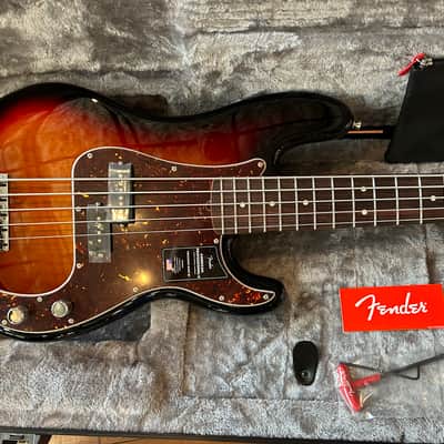 Fender American Professional II Precision Bass V  Rosewood Sunburst #US23016606 9 lbs 1.5 oz image 1