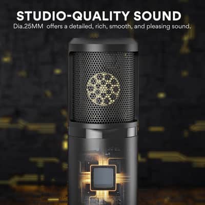 Condenser Microphone with 25mm Large Diaphragm, Professional Cardioid Studio Condenser Recording Mic with 3.5mm XLR for podcasting, Streaming, Singing, Vocal, Home-Studio image 3