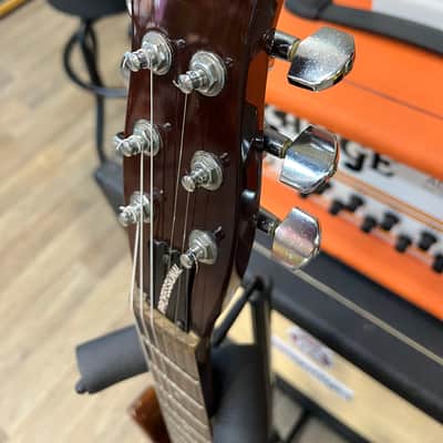 Hondo II HP-1081 Longhorn Guitarlin 31 Frets 1980 - Walnut image 5