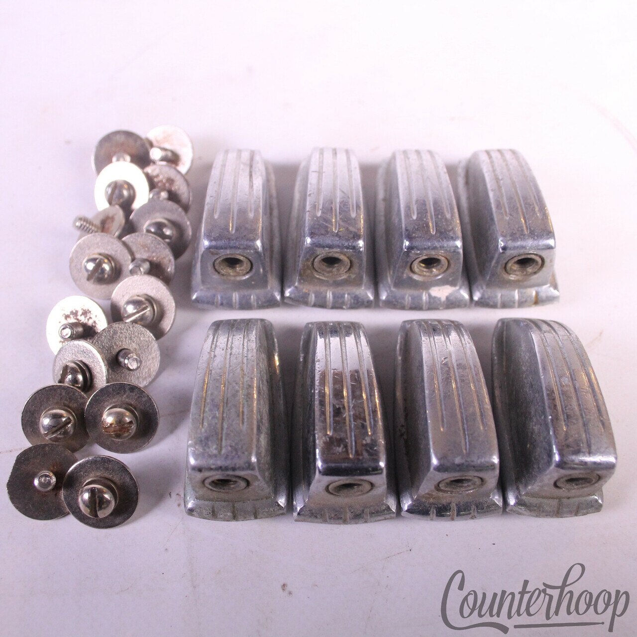 Ludwig/WFL 8x Tom/Snare Drum Small Classic Chrome Lugs Set 1 1/4" Vintage 50s — main photograph