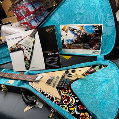 GIBSON CUSTOM SHOP FLYING V HENDRIX 2006 - Black/Paisley Painted image 10
