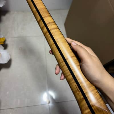 Big head 22fret Roasted Flame Maple Electric guitar neck part block inlay image 6