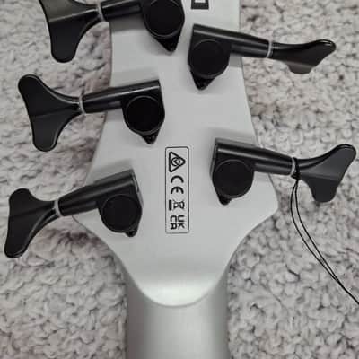 Mint Ibanez BTB25TH5SLM 5-String Electric Bass Guitar Silver Blizzard Matte Finish image 6