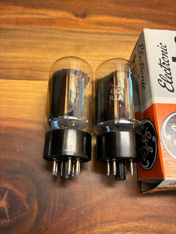 NOS date code and tight current matched pair GE 6L6GC clear top tubes image 1