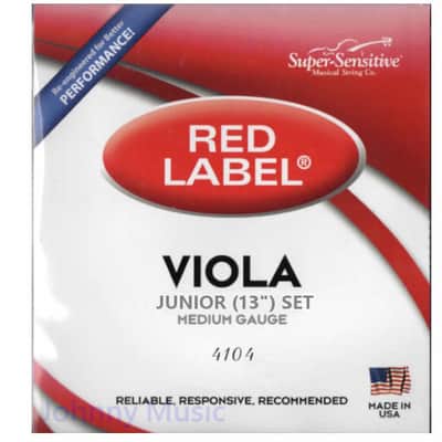 Red Label Super-Sensitive Viola String SET 13" Junior Medium Gauge Tension image 1
