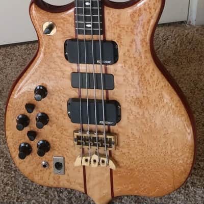 Alembic Series II 4 string bass guitar 1982 Birdseye maple lefty left handed image 3