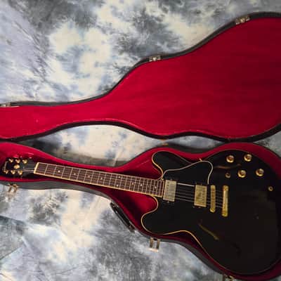 Vintage RARE 1966 to 1969 Gibson Branded Black Red Plush ES 335 330 Soft Shell Electric Guitar Case image 13