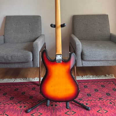 Univox Hi Flier Phase III Short Scale Bass Guitar MIJ - Vintage Sunburst image 2