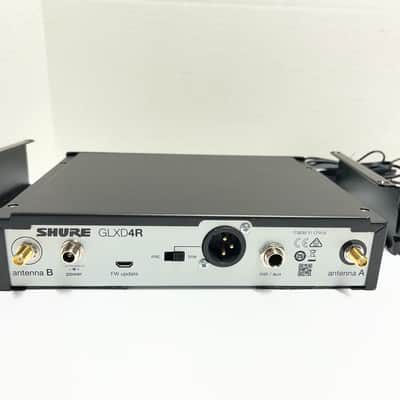 Shure GLXD4R Z2 GLXD14R Wireless Rackmountable Rack Ear Mount Receiver with PS43US Power Supply for GLXD GLXD1 GLX-D GLXD4=-Z2 Vocal Mic Guitar Instrument Advanced Digital Wireless Systems Band 2400-2483.5MHz for GLXD24R GLXD14 SM58 B58 Beta 58 B87A image 11
