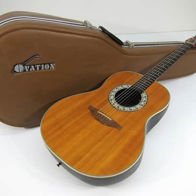 Vintage 1975 Ovation Balladeer 1111-4 Deep Bowl Acoustic Guitar w Orig Case Plays & Sounds Great! image 2
