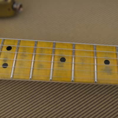 American Fender Stratocaster Relic Custom Vintage Gold Chartreuse Sparkle Texas Specials image 15