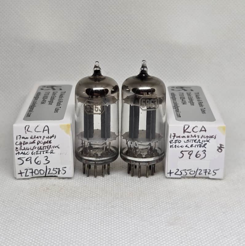 RCA 5963 Halo Getter Gray Plate Well Matched Pair (6.4%) NOS 12AU7 12AU7A 5963 image 1