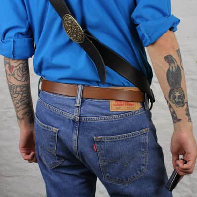 Pinegrove Leather Harmonica Bandolier 16 Slots - Black image 2