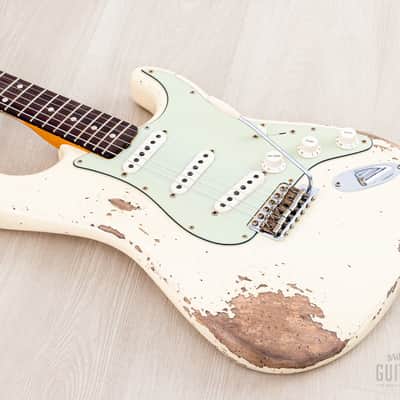 2023 Fender Custom Shop 1961 Stratocaster Heavy Relic Olympic White w/ Case, CoA image 8