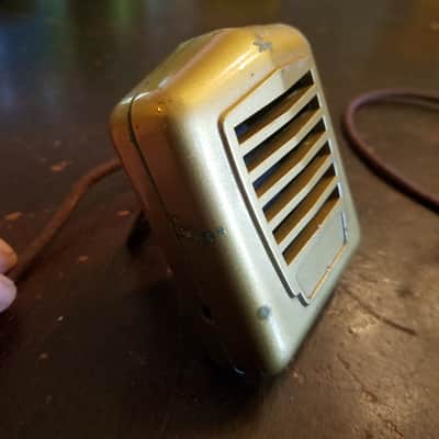 Astatic EMPTY CASE M-300 Gold Hi-Z Crystal Harp Mic 1940s - gold and brown image 11