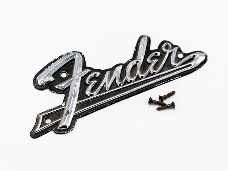 1960s Fender Vintage Black Panel Amp Badge Logo image 1