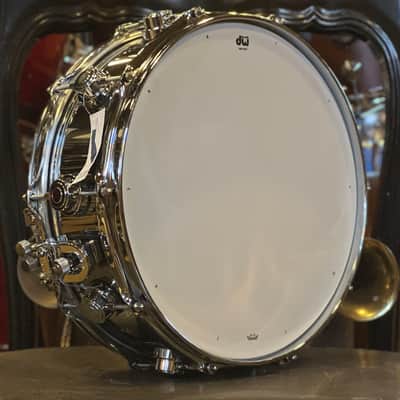 NEW DW 5x14 Collector's Chrome over Brass True Sonic Snare Drum with Chrome Hardware image 4