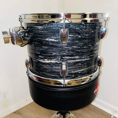 Ludwig Classic Maple CUSTOM 9x13 / 13x15 / 14x22" Jazz Recording Drum Set - Vintage Black Oyster Pearl image 7