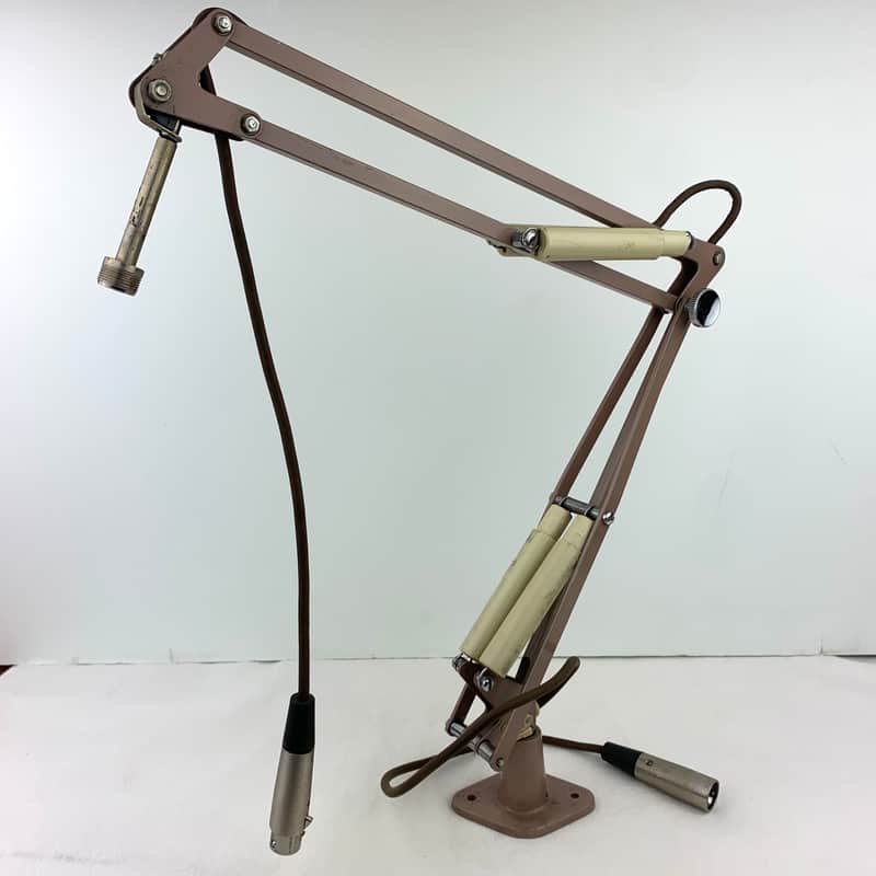Vintage Metal LUXO Desktop Microphone Stand w/ Articulating Swing Arm & XLR image 1