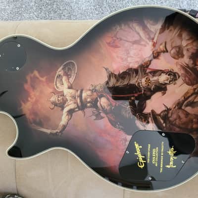 Epiphone Adam Jones Signature Art Series Les Paul Custom 2023 - Frazetta "The Berserker" / Silverburst image 3