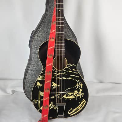 Framus 5/3 1950s 60s - Camping Stencil Black Vintage Acoustic 00 Parlor Guitar image 1