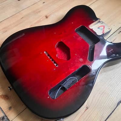Fender Squier Telecaster Standard Guitar Body Indonesia 2018 Red Burst image 2