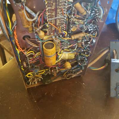 Webcor Small Mono Tube Amp Project 6V6 6E5 12AX7 AlNiCo 6" Speaker Bumblebee Sprague 1952 Copper image 3