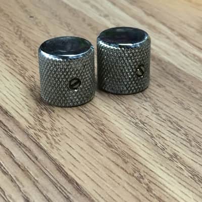 Two Vintage Reissue Fender Spec 60s Knobs Slotted Set Screw Tele Light Aged Relic Knurled image 2