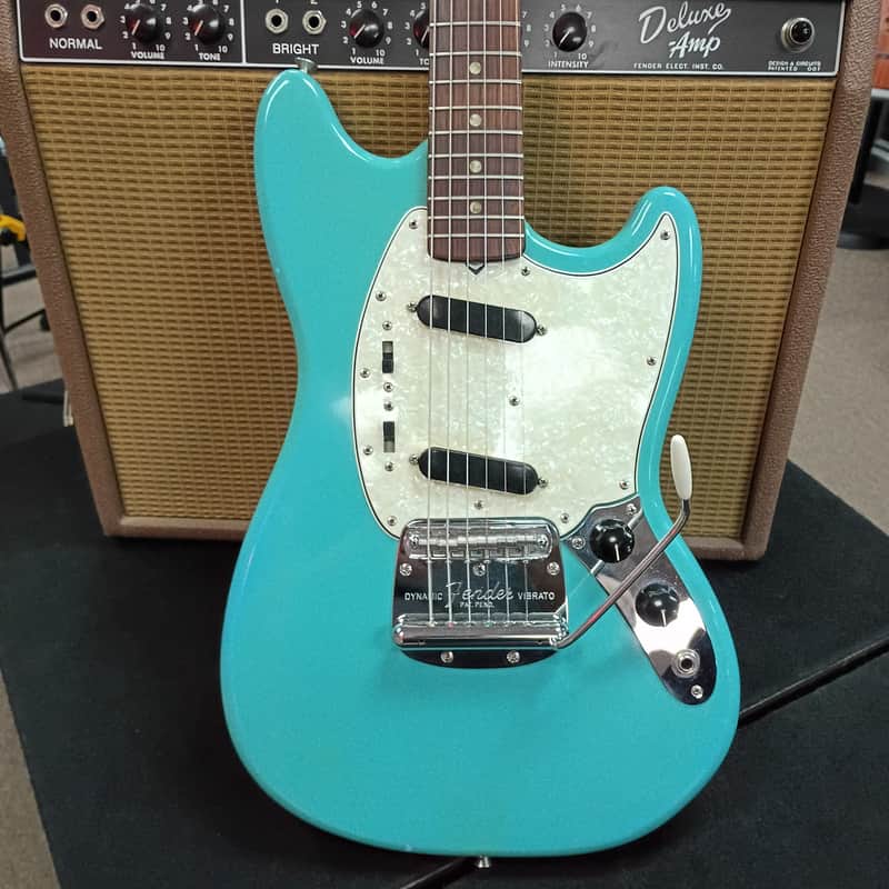 1966 Fender Mustang Guitar Daphne Blue w/ Rosewood Fretboard image 1
