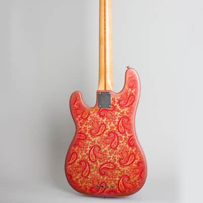 Fender  Telecaster Bass Pink Paisley Solid Body Electric Bass Guitar (1968), ser. #251376, original black tolex hard shell case. image 2