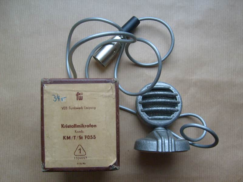 Kristallmikrofon  KM/T/St 7055  VEB Microphone  Vintage image 1